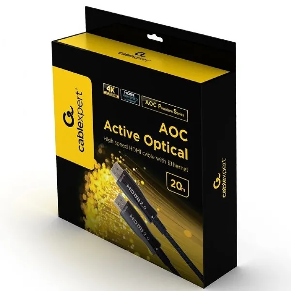 Cablu Video Cablexpert CCBP-HDMI-AOC-20M, HDMI (M) - HDMI (M), 20m, Negru