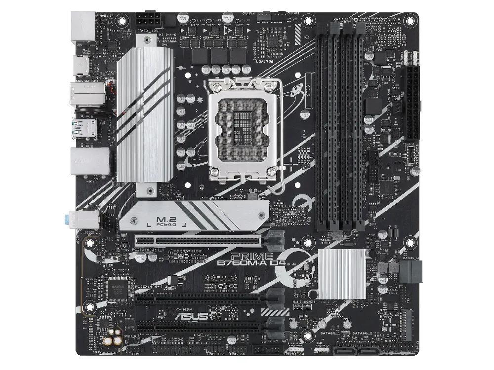 Материнская плата ASUS PRIME B760M-A D4, LGA1700, Intel B760, Micro-ATX