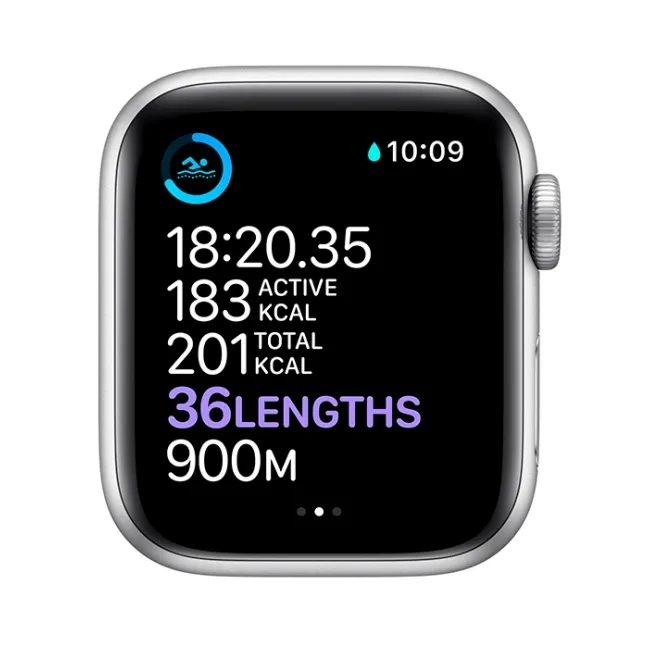 Ceas inteligent Apple Watch Series 6 GPS MG283, 40mm, Carcasă din aluminiu cu bandă Sport Albă