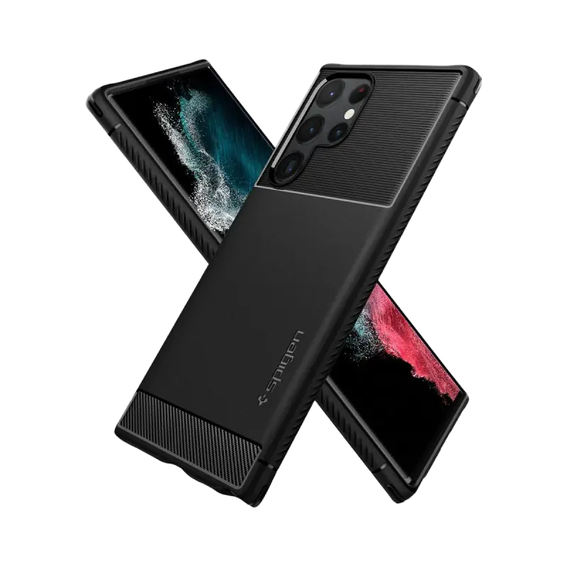 Spigen Samsung S22 Ultra, Rugged Armor, Matte Black