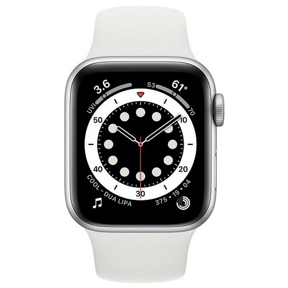 Ceas inteligent Apple Watch Series 6 GPS MG283, 40mm, Carcasă din aluminiu cu bandă Sport Albă