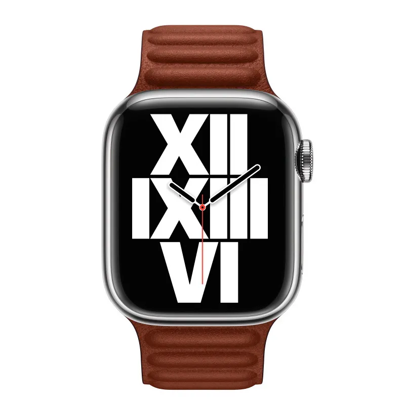 Strap Apple Watch 41mm Golden Brown Leather Link - M/L