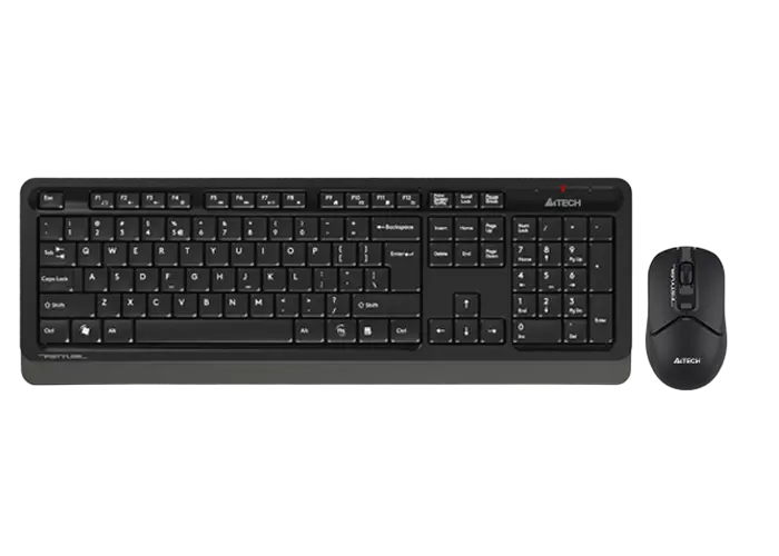 Wireless Keyboard & Mouse A4Tech FG1012S, Fn Keys, Splash Proof, Silent Mouse, 1xAA/1xAA, Black