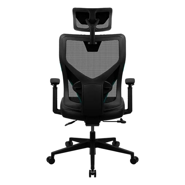 Scaun Gaming ThunderX3 Yama1, PU Piele, Negru/Albastru deschis