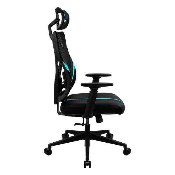 Scaun Gaming ThunderX3 Yama1, PU Piele, Negru/Albastru deschis