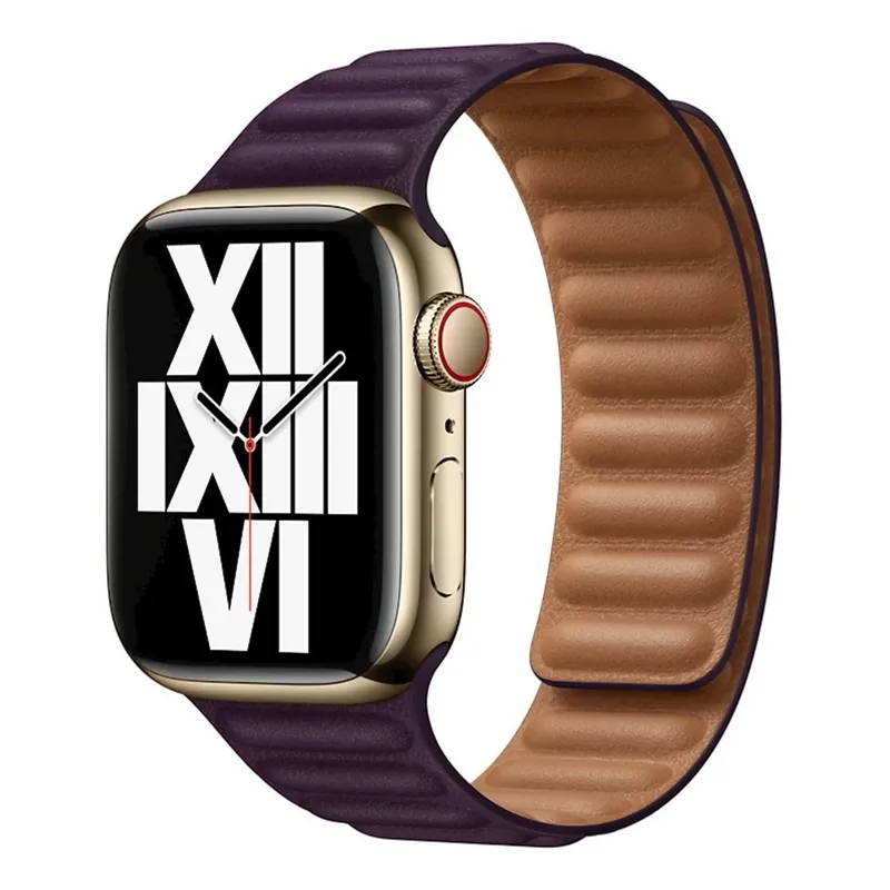 Strap Apple Watch 41mm Dark Cherry Leather Link - M/L