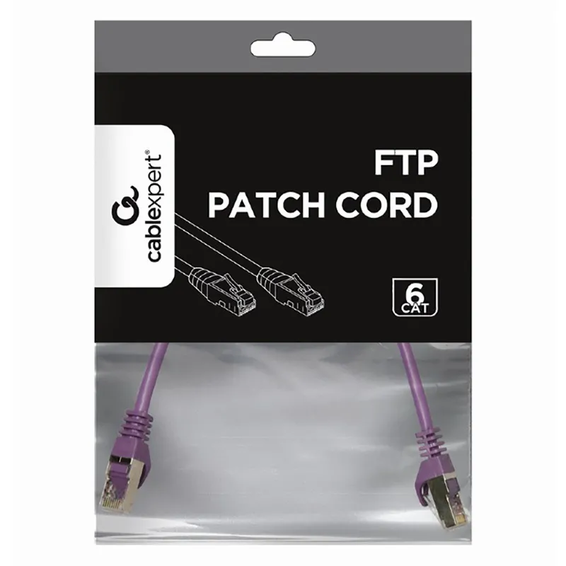 Patch cord Cablexpert PP6-0.25M/V, Cat6 FTP , 0,25m, Violet