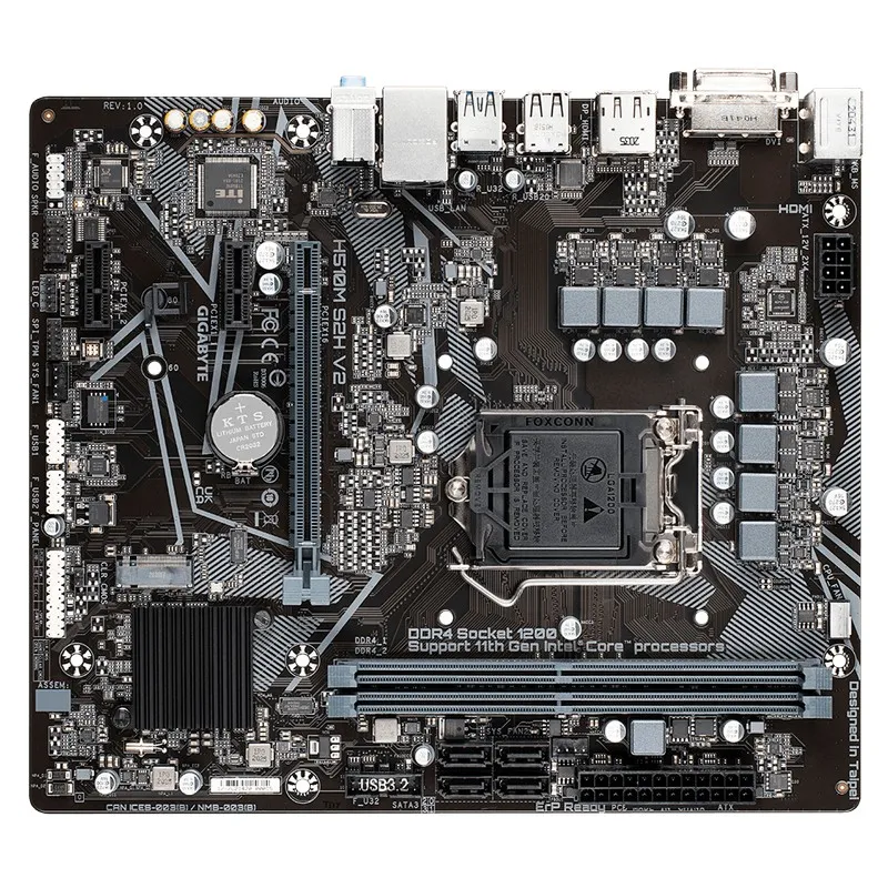 Материнская плата Gigabyte H510M S2H V2, LGA1200, Intel H510, Micro-ATX