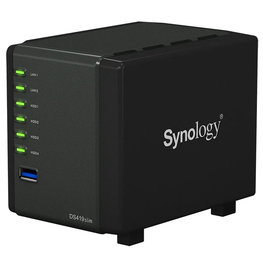 Сетевое хранилище SYNOLOGY DS419slim, Чёрный