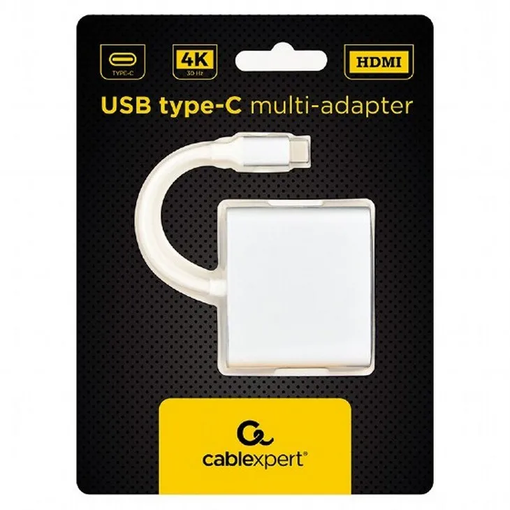Adaptor Video Cablexpert A-CM-HDMIF-02-SV, USB-C (M) x USB-C (F) - XHDMI (F) x USB A (F), 0,1m, Argintiu