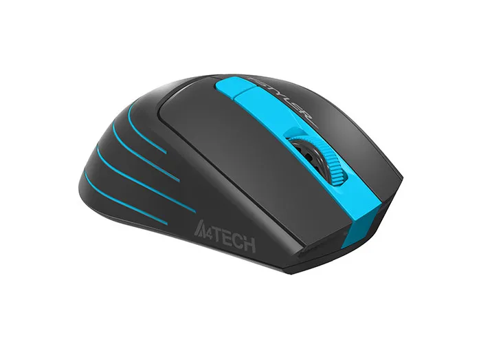 Wireless Mouse A4Tech FG30S Silent, 1000-2000 dpi, 6 buttons, Ergonomic, 1xAA, Grey/Blue
