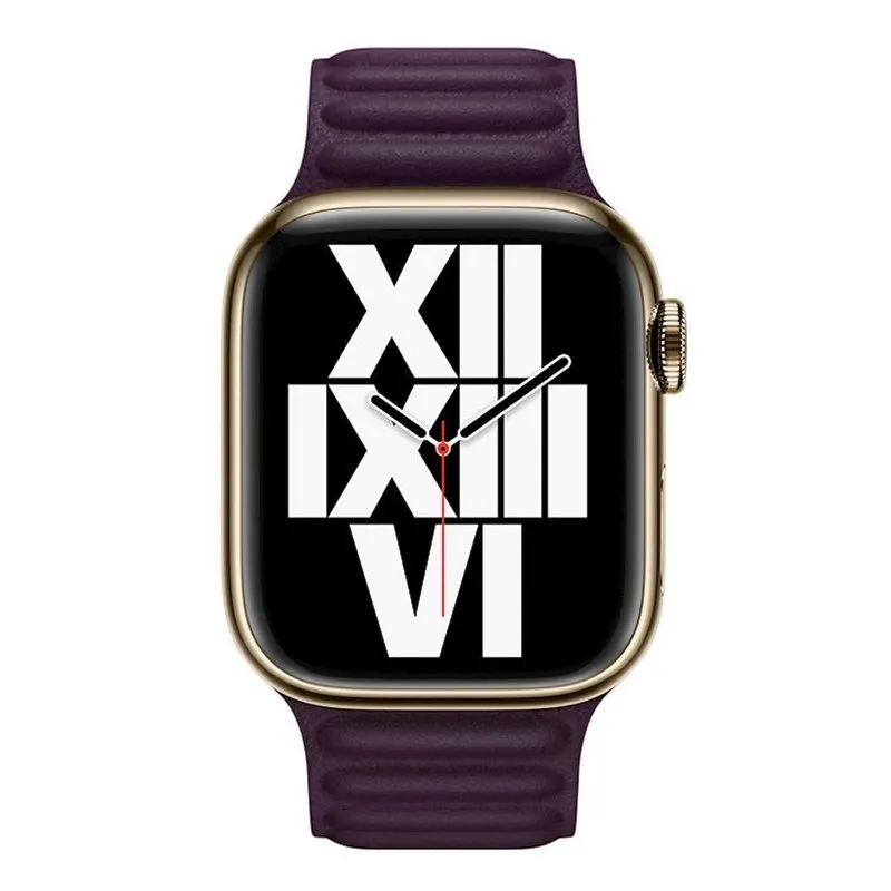 Strap Apple Watch 41mm Dark Cherry Leather Link - M/L