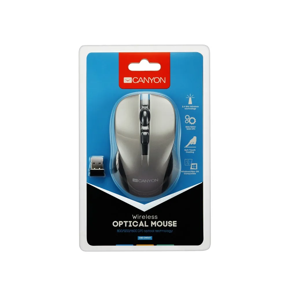 Беcпроводная мышь Canyon MW-1, Серый