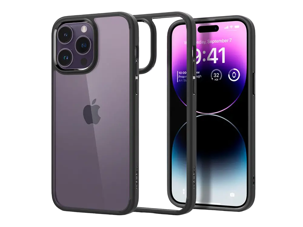Spigen iPhone 14 Pro, Ultra Hybrid, Matte Black