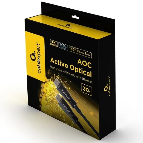 Cable HDMI to HDMI Active Optical 30.0m Cablexpert, 4K UHDat60Hz, chipset Philips, CCBP-HDMI-AOC-30M