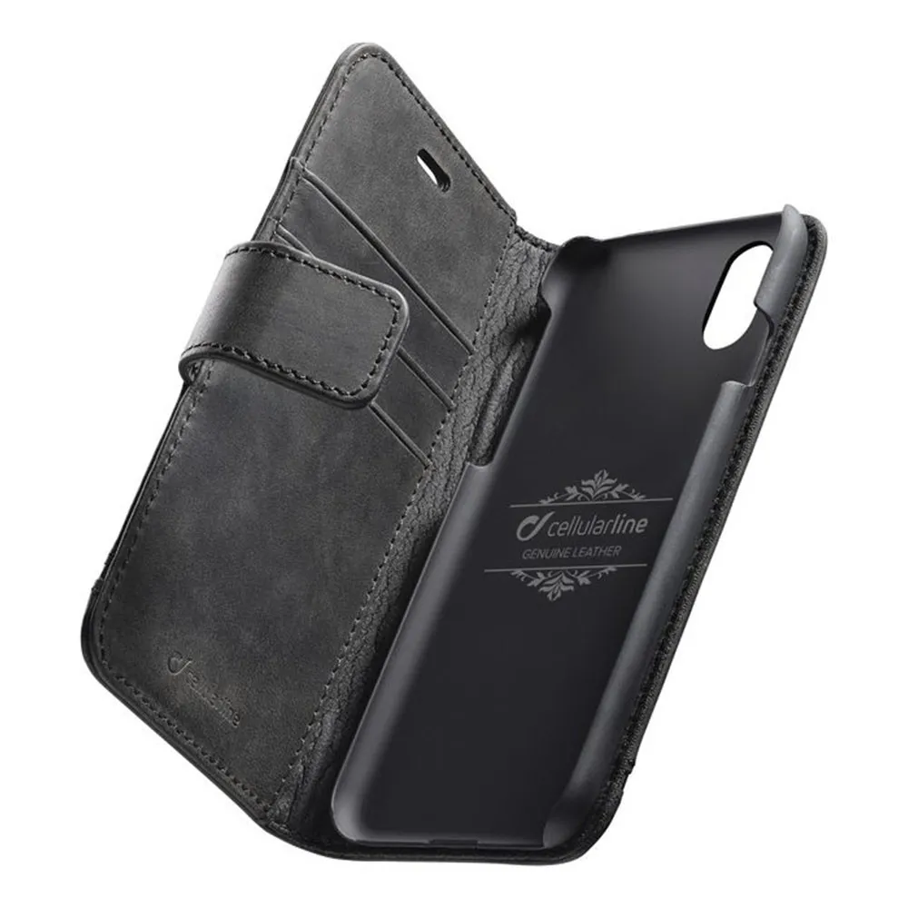 Чехол книжка Cellularline iPhone XS Max - Case, Чёрный