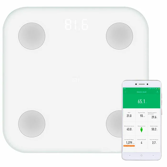 Cântar de podea Xiaomi Mi Body Composition Scale 2, Alb