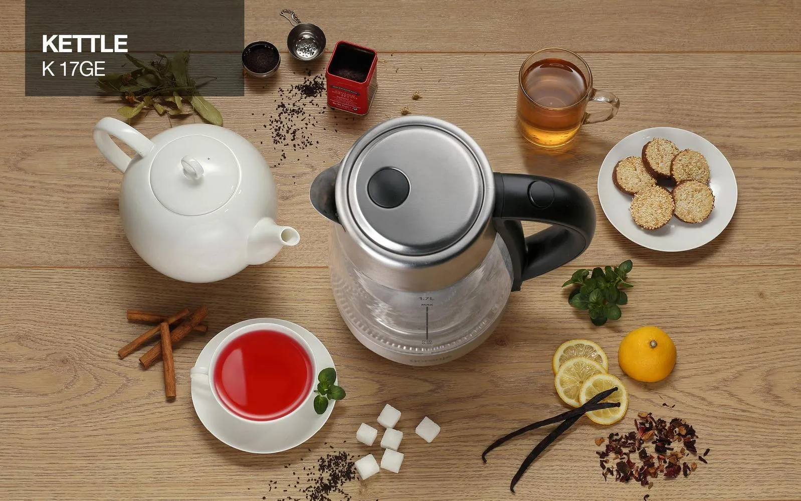 Fierbător electric Gorenje K17GE, Argintiu