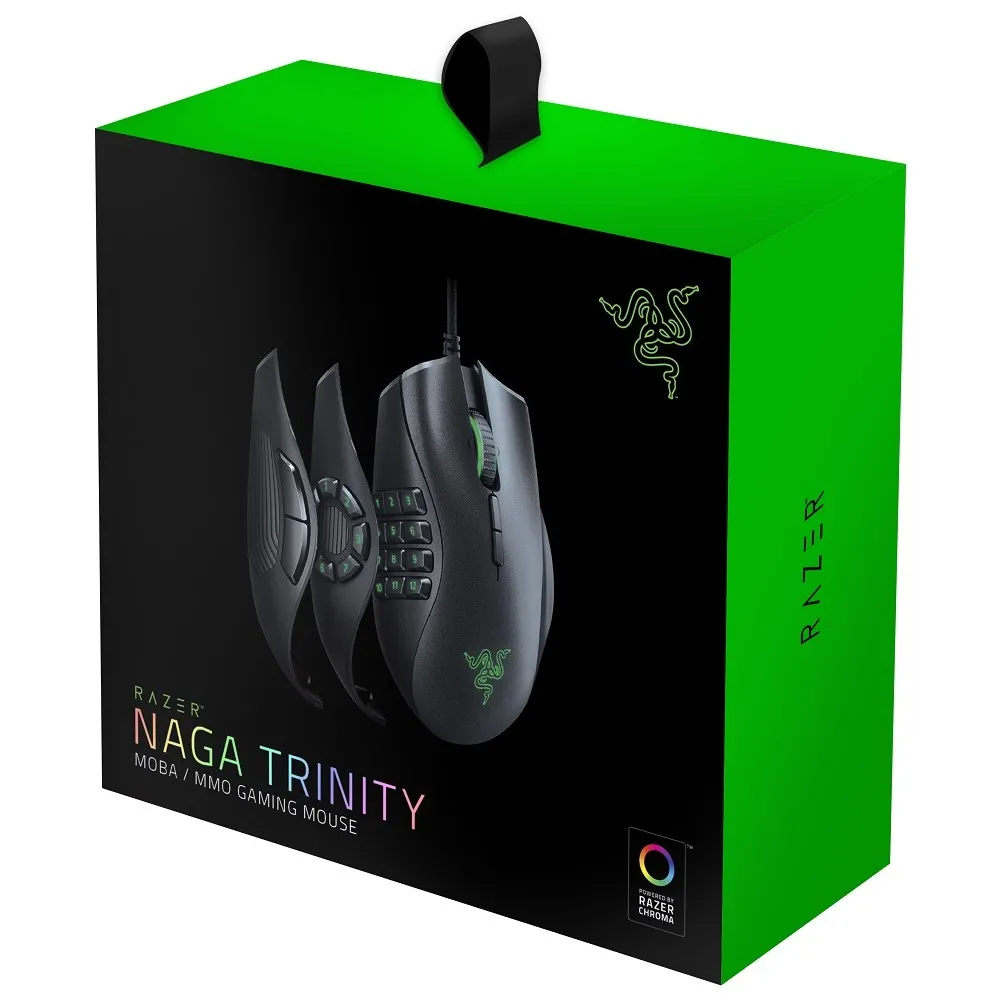 Gaming Mouse Razer Naga Trinity, 16k dpi, 19 buttons, 50G, 450IPS, 120g, RGB, USB, Black