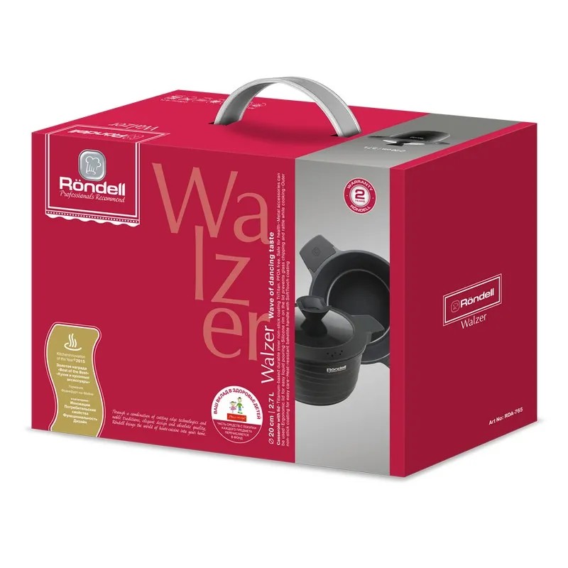 Кастрюля Rondell RDA-765, 2,7л, Чёрный