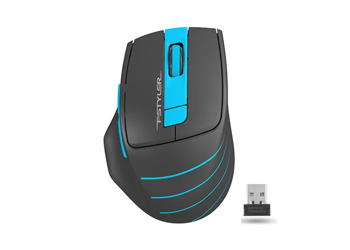 Wireless Mouse A4Tech FG30S Silent, 1000-2000 dpi, 6 buttons, Ergonomic, 1xAA, Grey/Blue