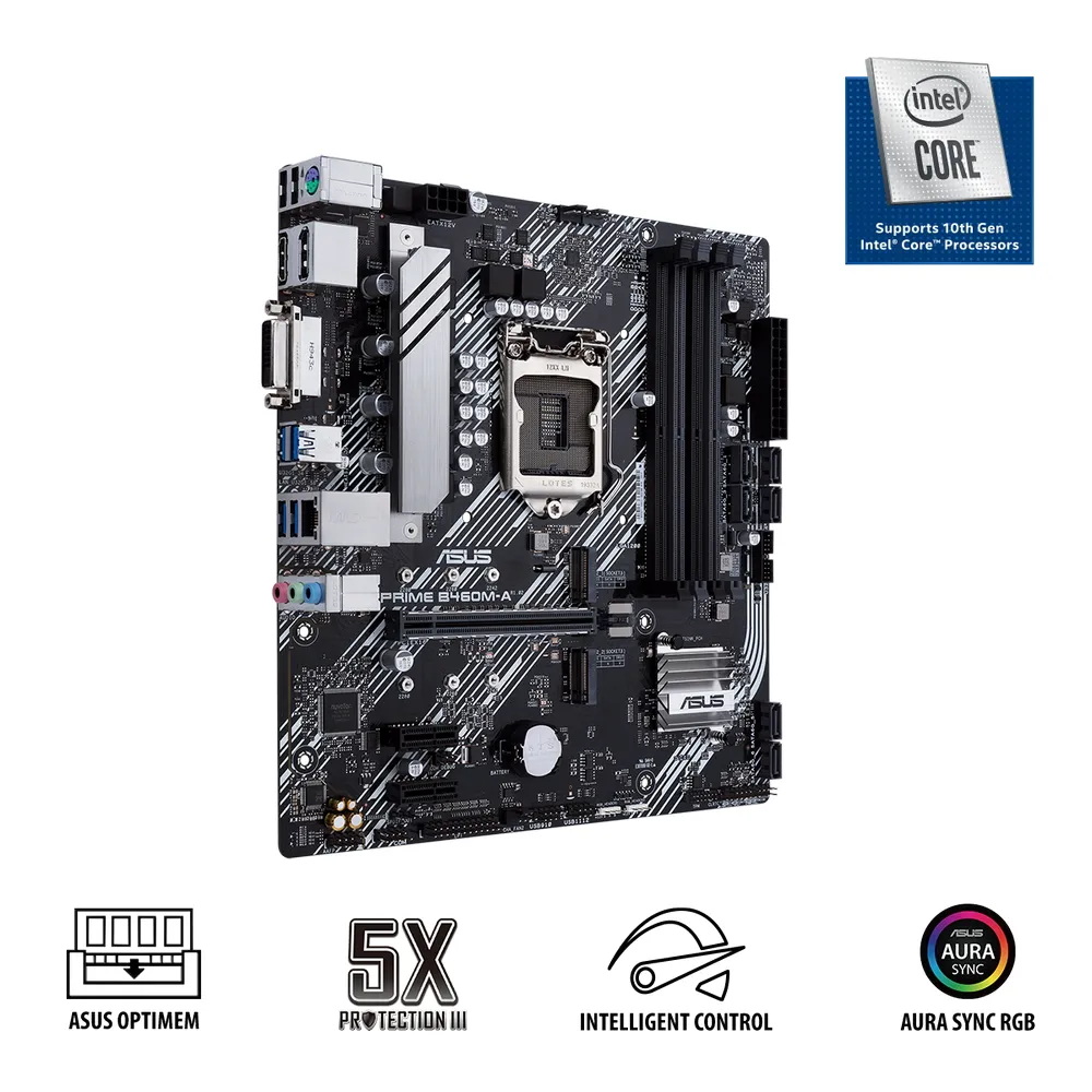 Материнская плата ASUS PRIME B460M-A R2.0, LGA1200, Intel H470, Micro-ATX