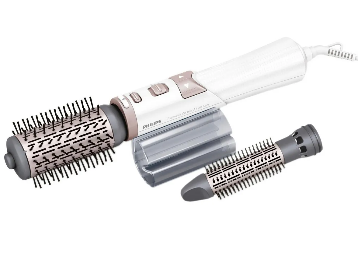 Uscător de păr-perie Philips Dynamic Volumebrush HP8664/00, 1200 W, White