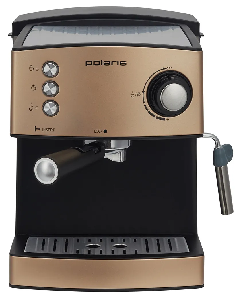 Espressor manual Polaris PCM1527E, 850W, Auriu