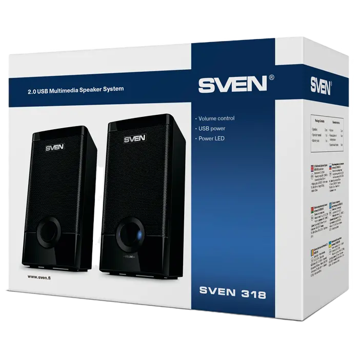 Boxe pentru calculator 2.0 SVEN "318", Negru