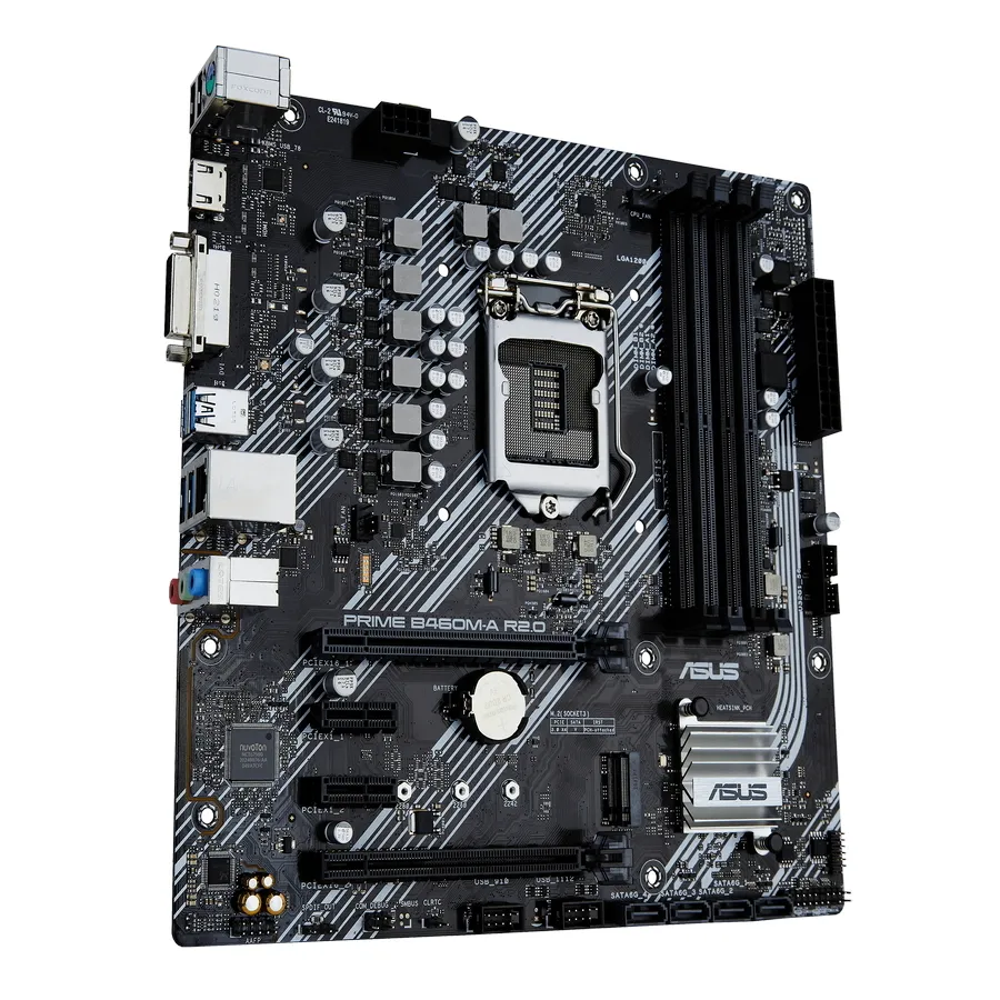 Материнская плата ASUS PRIME B460M-A R2.0, LGA1200, Intel H470, Micro-ATX