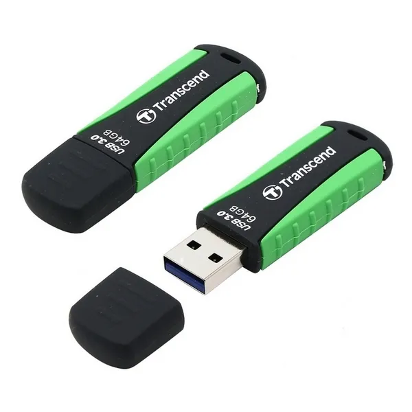 USB Flash накопитель Transcend JetFlash 810, 64Гб, Черный/Зеленый