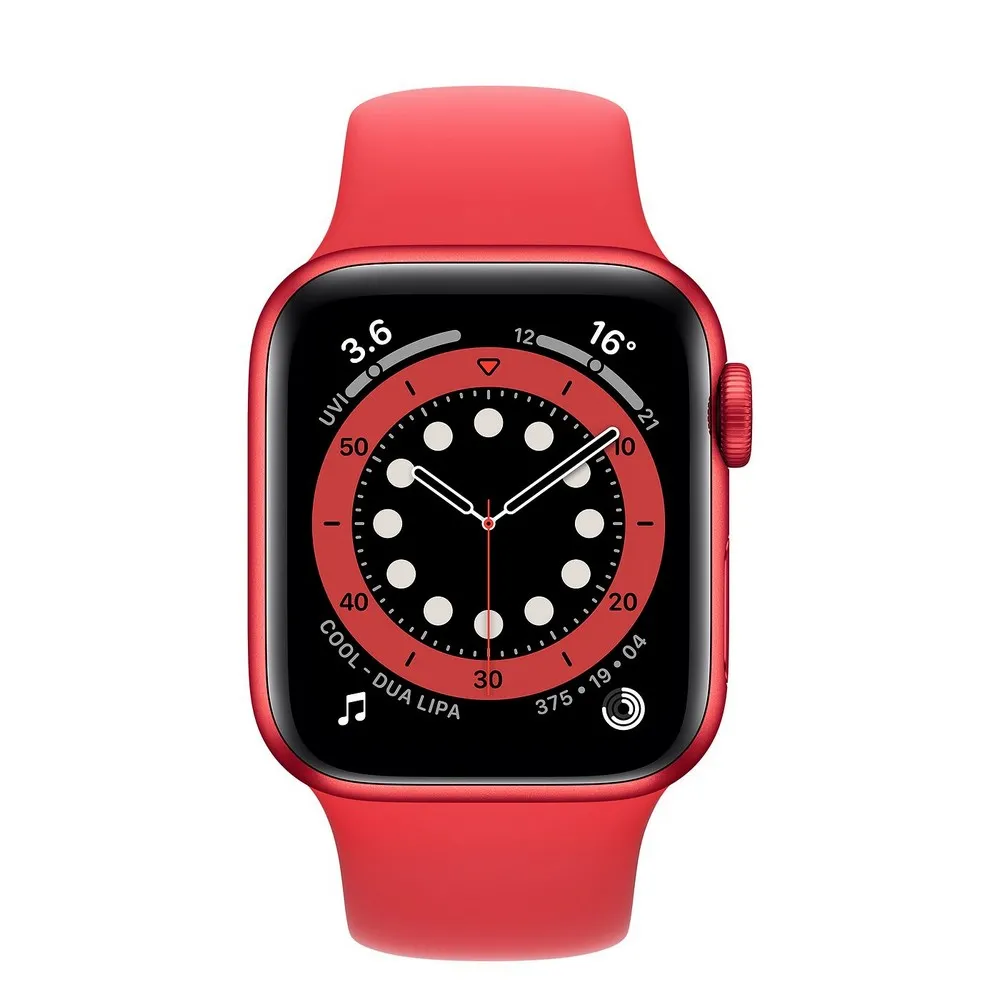 Ceas inteligent Apple Watch Series 6 GPS M00A3, 40mm, Carcasă din aluminiu cu bandă Sport Roșie