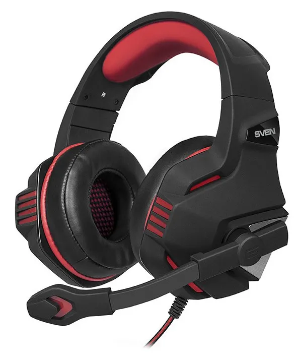 Căști gaming SVEN AP-G890MV, Cu fir, Negru/Roșu