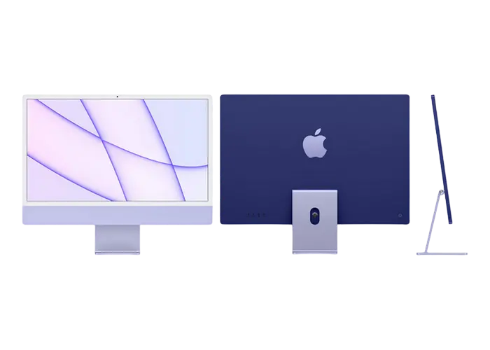 Computer All-in-One Apple iMac A2438, M1 with 8-core CPU and 8-core GPU, 16GB/512GB, macOS Big Sur, Purple