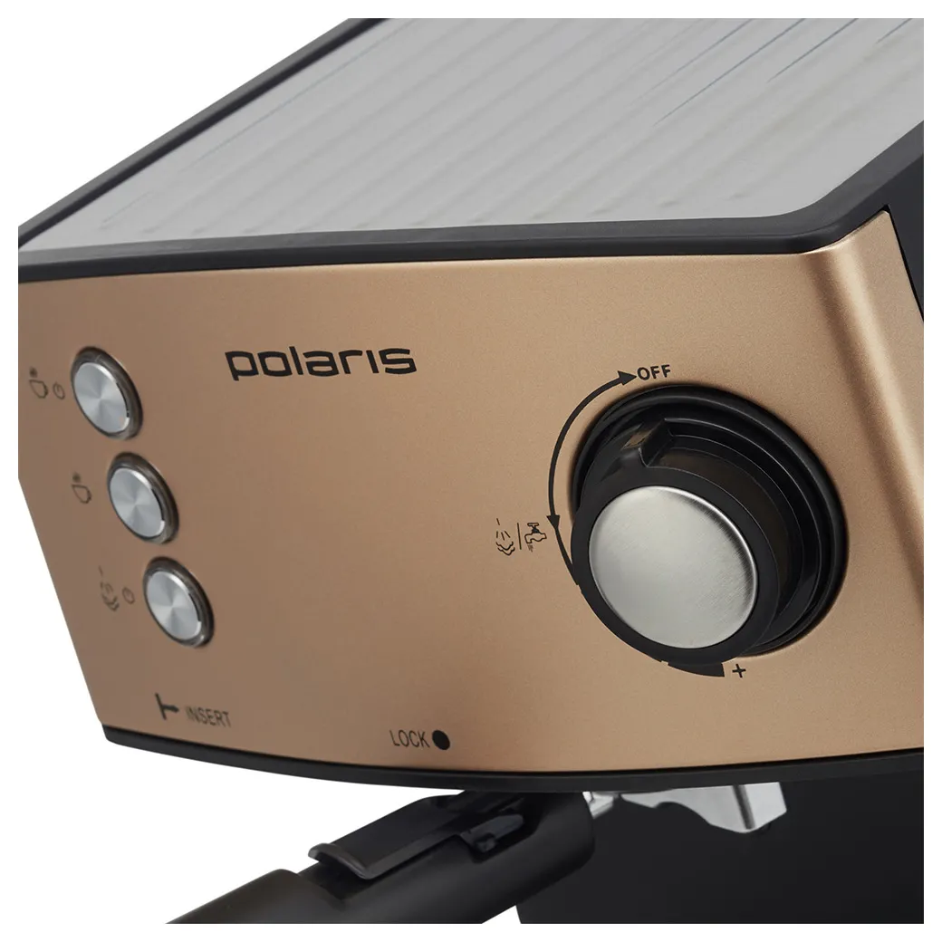 Espressor manual Polaris PCM1527E, 850W, Auriu