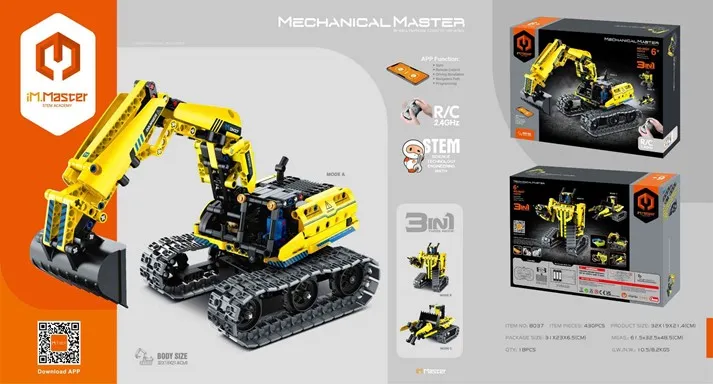 Constructor cu telecomandă iM.Master 3in1 Excavator