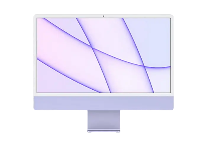 Computer All-in-One Apple iMac A2438, M1 with 8-core CPU and 8-core GPU, 16GB/512GB, macOS Big Sur, Purple