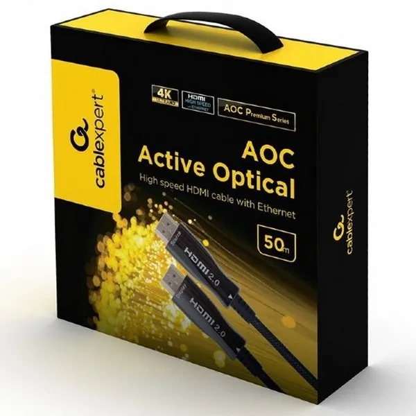 Cablu Video Cablexpert CCBP-HDMI-AOC-50M, HDMI (M) - HDMI (M), 50m, Negru