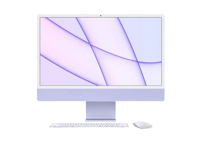 Computer All-in-One Apple iMac A2438, M1 with 8-core CPU and 8-core GPU, 16GB/512GB, macOS Big Sur, Purple