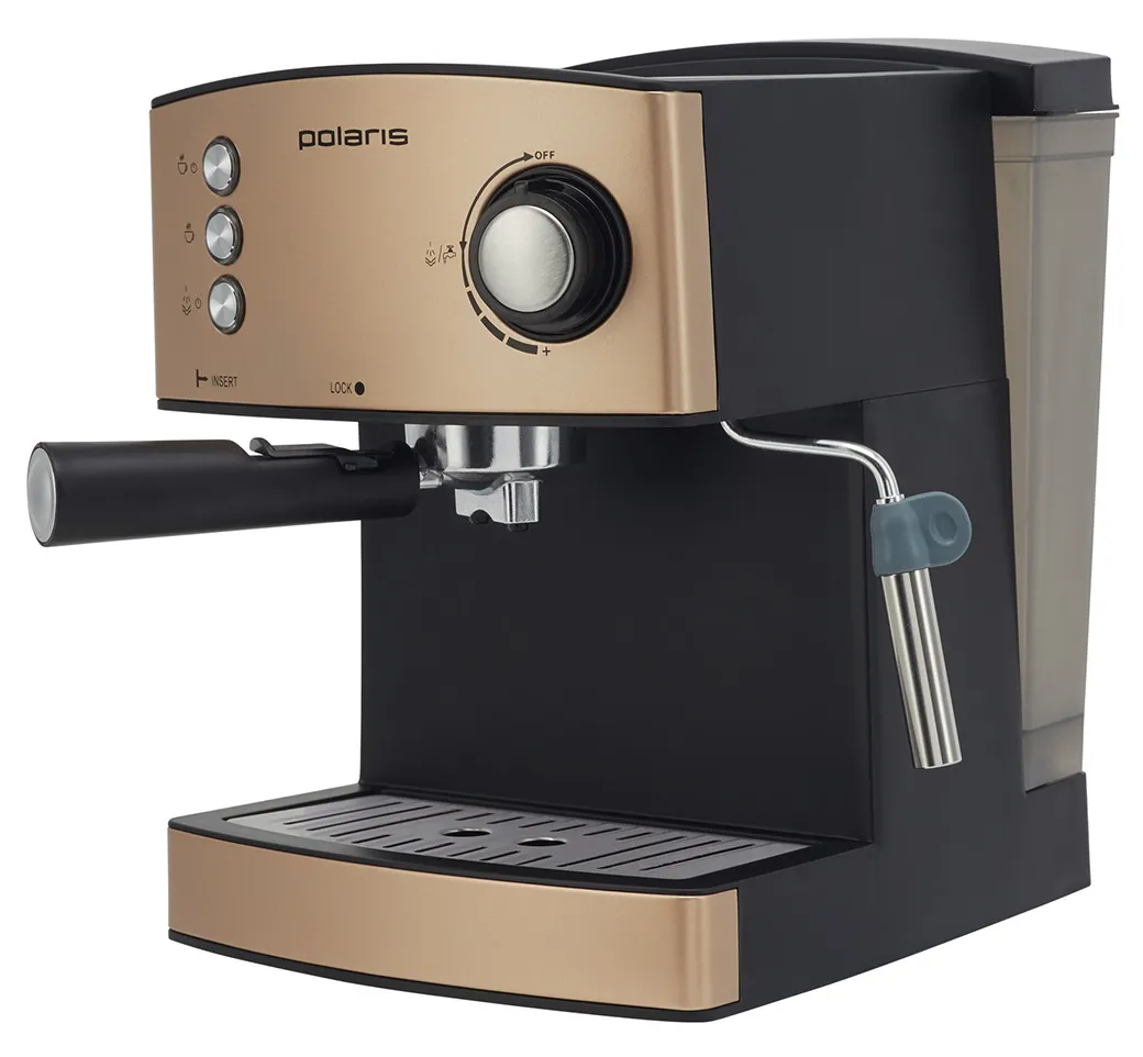 Espressor manual Polaris PCM1527E, 850W, Auriu