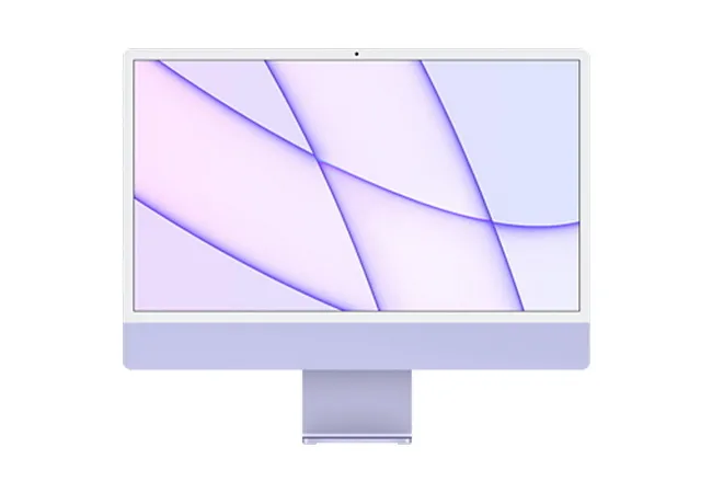 Computer All-in-One Apple iMac A2438, M1 with 8-core CPU and 8-core GPU, 16GB/512GB, macOS Big Sur, Purple