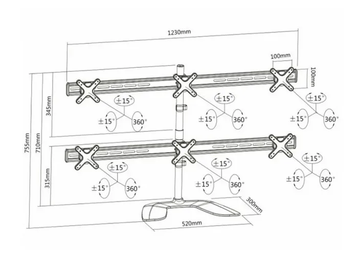 Suport birou pentru monitoare Reflecta PLANO DeskStand 23-1010 S, Argintiu