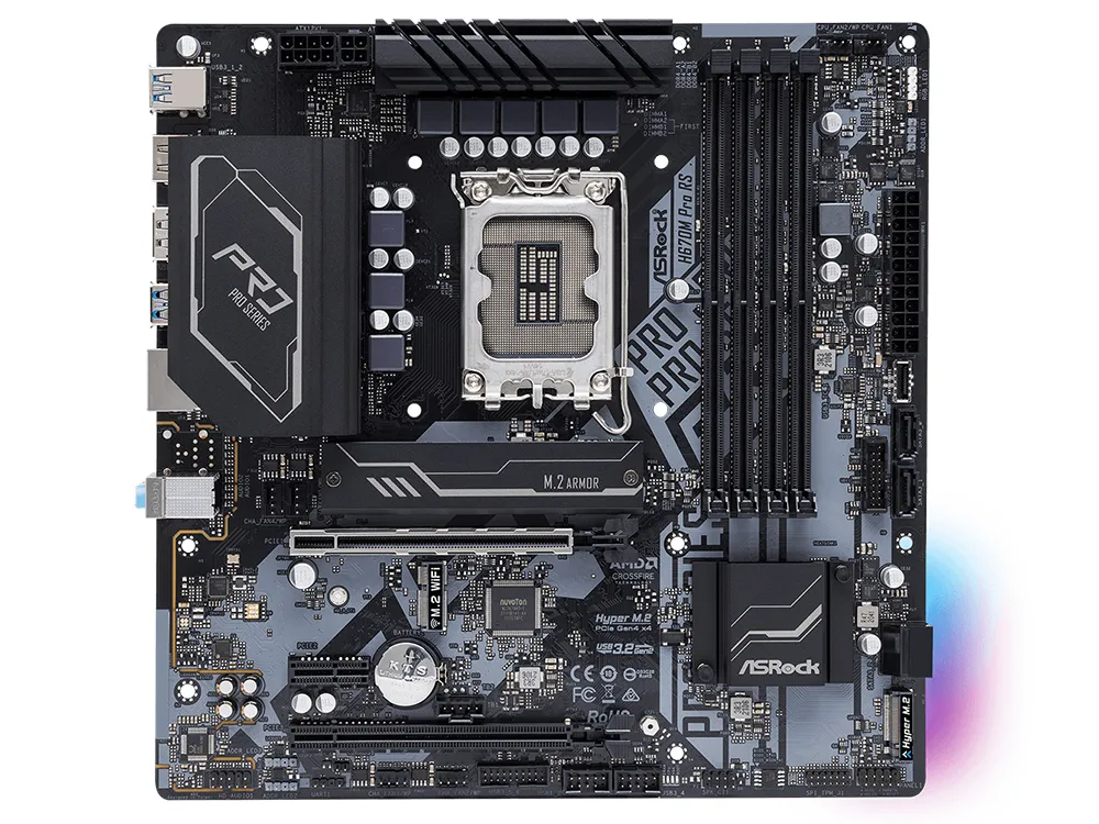 Материнская плата ASRock H670M PRO RS, LGA1700, Intel H670, Micro-ATX