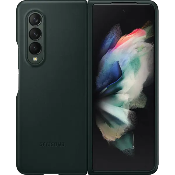 Husă tip carte Samsung Leather Cover for Galaxy Z Fold 3, Verde