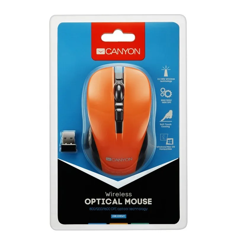 Беcпроводная мышь Canyon MW-1, Оранжевый