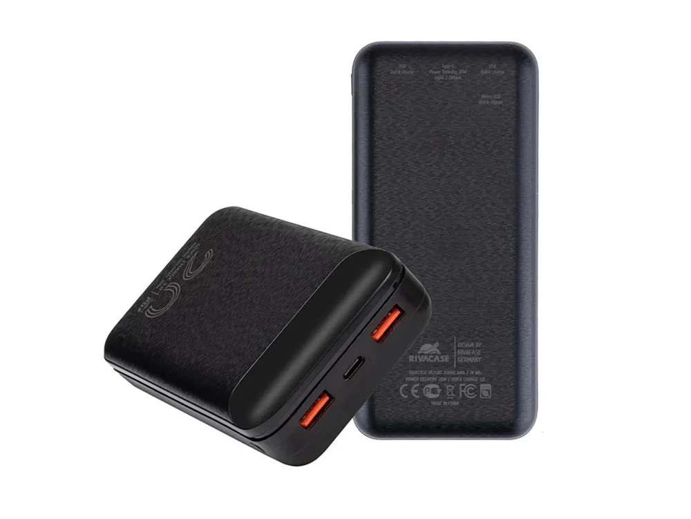 Power Bank Rivacase 20000 mAh QC 3.0/PD 20W, VA2580, Black