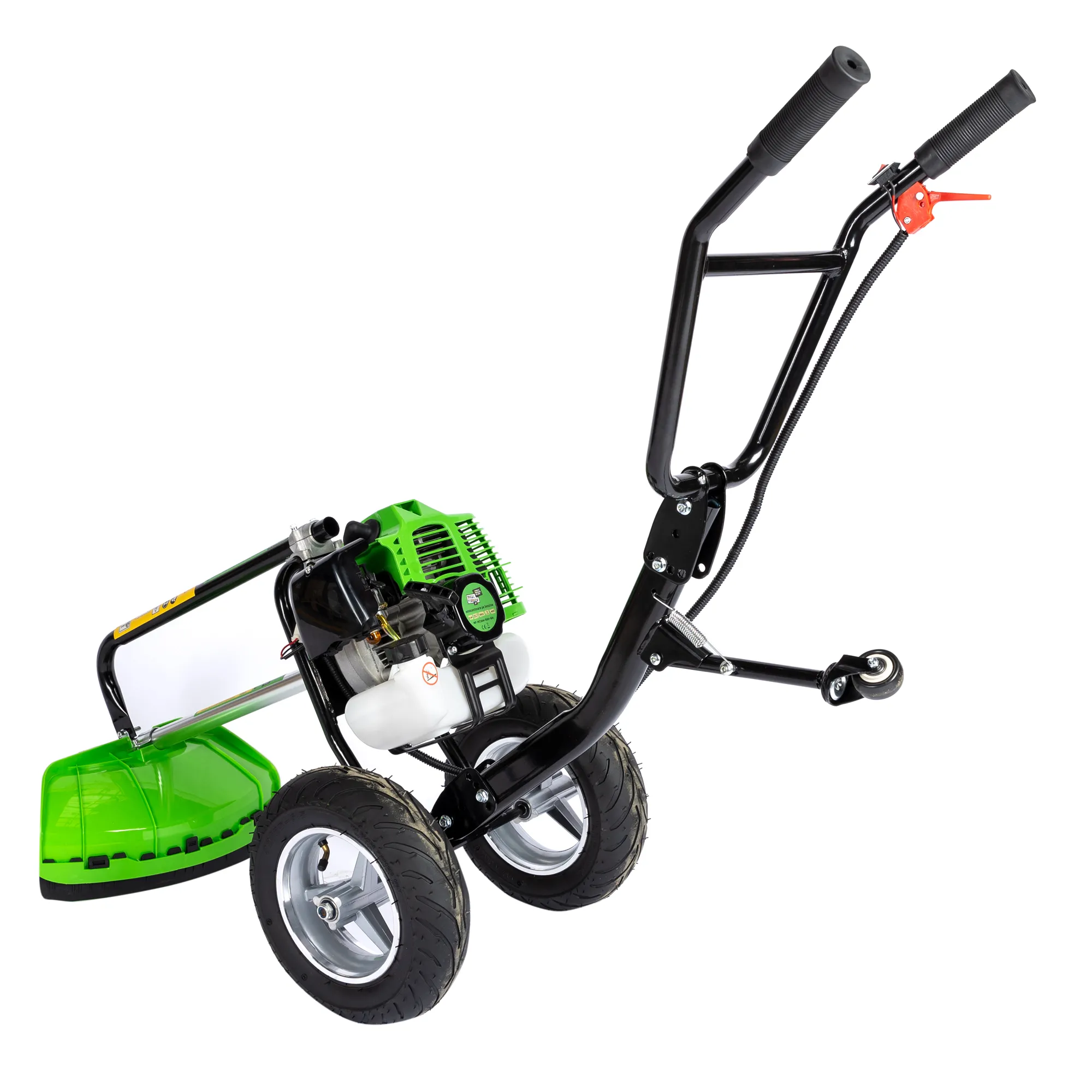 Motocoasa Micul Fermier cu roti, pe benzina, 3 accesorii