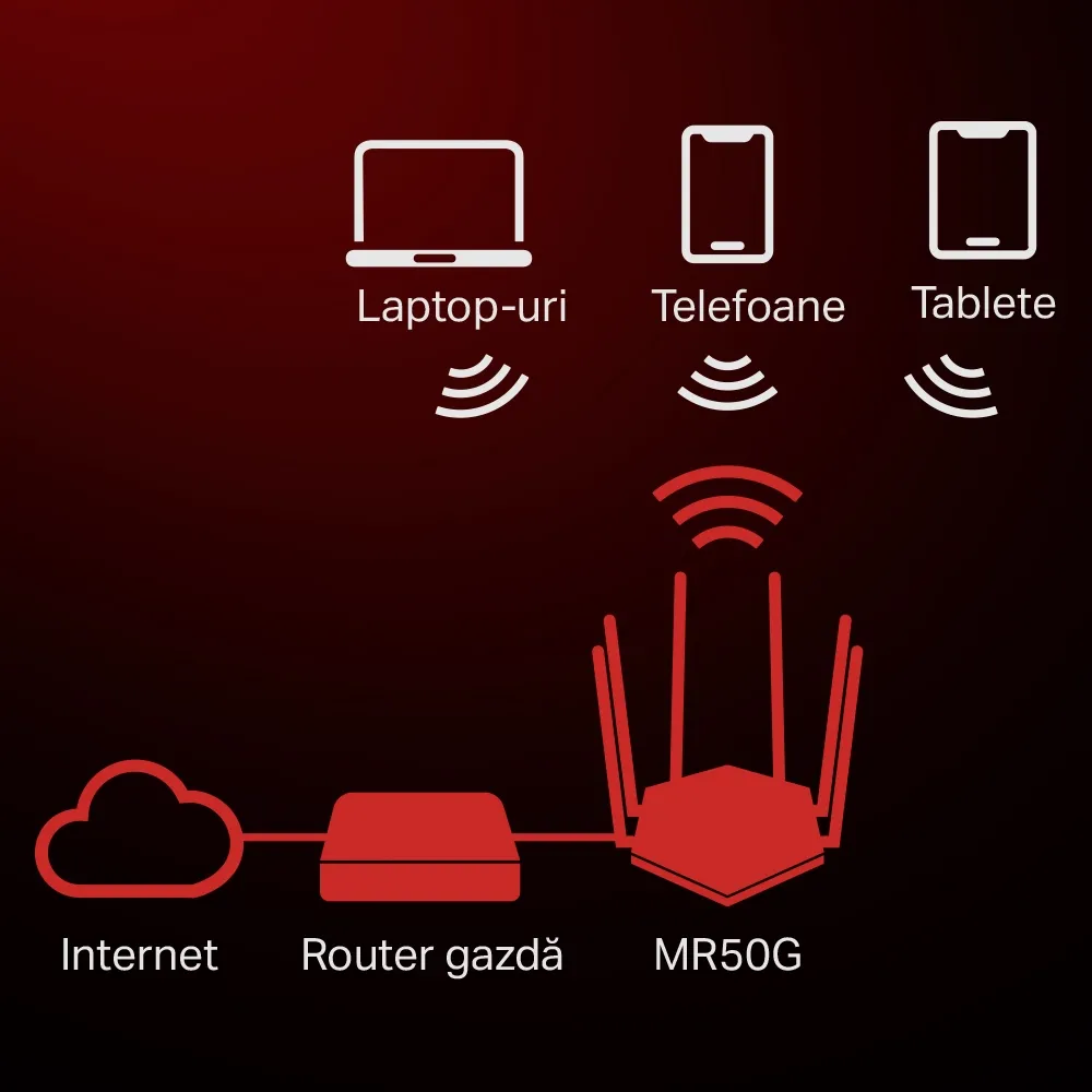 Беспроводной маршрутизатор MERCUSYS MR50G, Чёрный