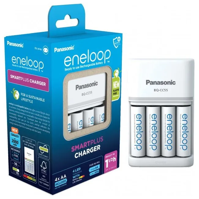 Încărcător Acumulatori Panasonic K-KJ55MCD40E, Alb