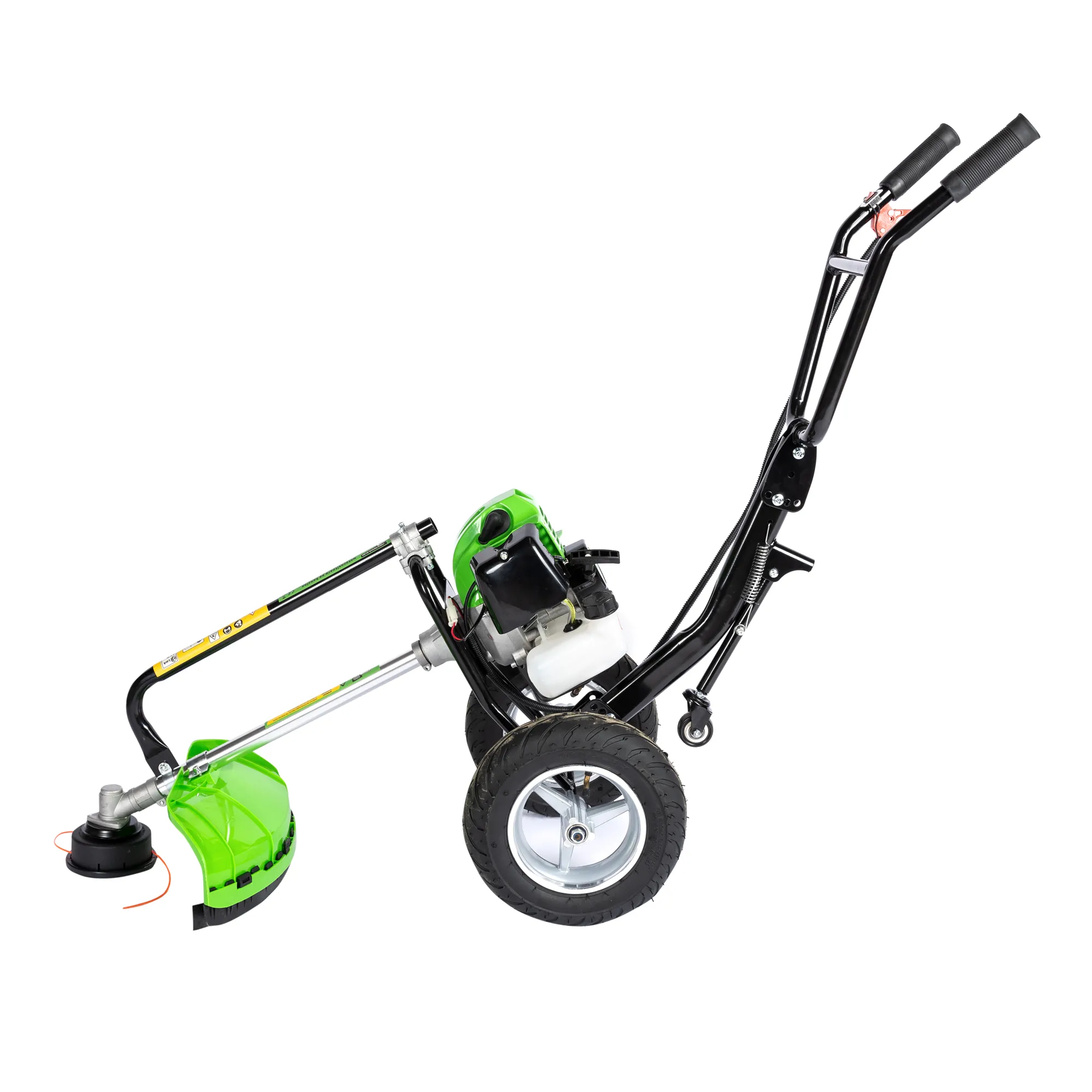 Motocoasa Micul Fermier cu roti, pe benzina, 3 accesorii